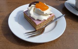 sweet piece of cake on plate