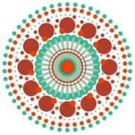 mandala pattern circle geometric red green drawing