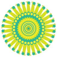 mandala pattern circle geometric yellow green