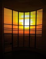 Super Moon, view through lattice window