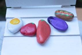 Painted sea rocks