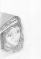 face of nice girl, pencil drawing