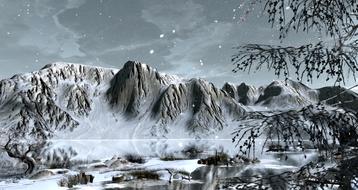 snow ice mountains landscape