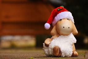 Christmas Sheep Deco Santa doll