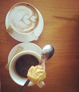 Americano coffee and pastries