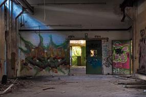 empty hall in an abandoned place