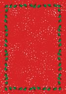red christmas template with holy leaves border