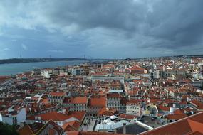 aerial view of Lisbon Portugal City