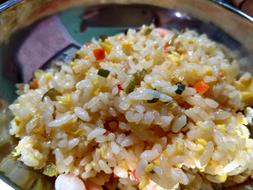 boiled rice and vegetables