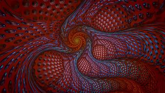 red fractal art digital drawing