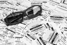 Tickets Cinemas and eyeglasses