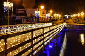 beautiful bridge decorated with lanterns