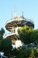 television tower in summer