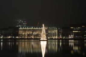 New Year decorations at the Town Hall Square in Hamburg