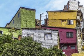 houses with colorful facades in Medellin, Colombia