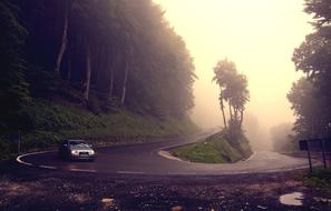 Curve Cloudy Road