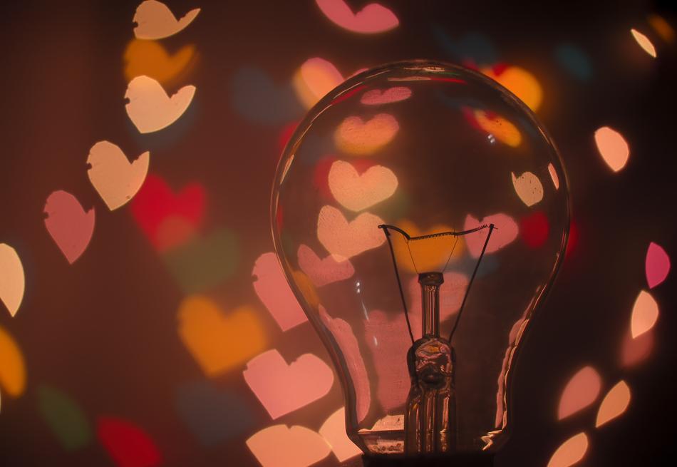light bulb that is not lit on a colored background