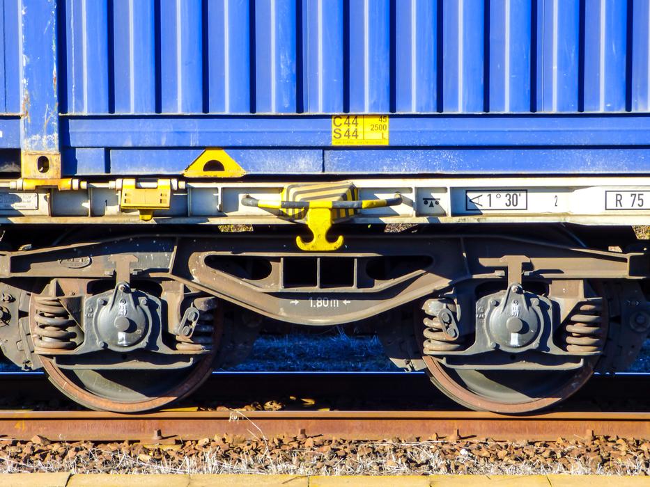 blue train car