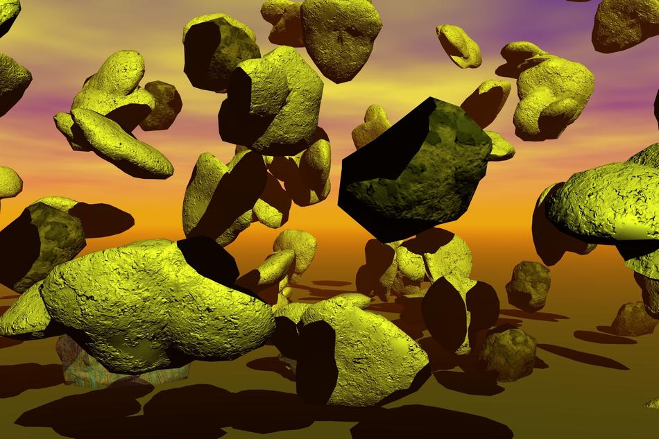 wallpaper with floating stones