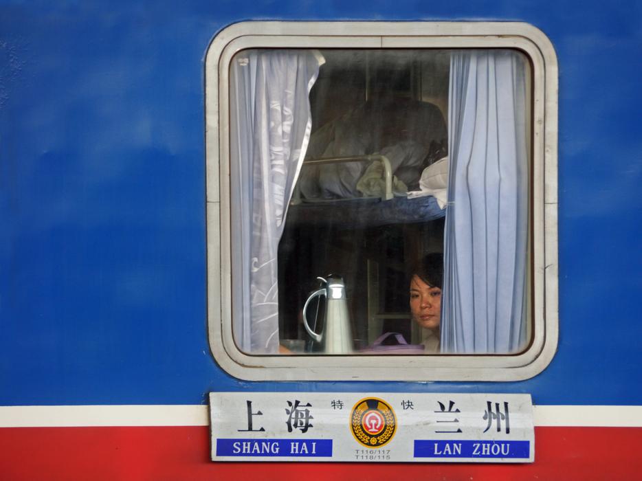 the train window with the kettle