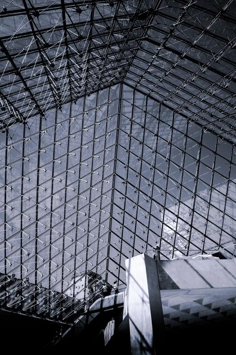 Glass Metal Architecture in black and white background