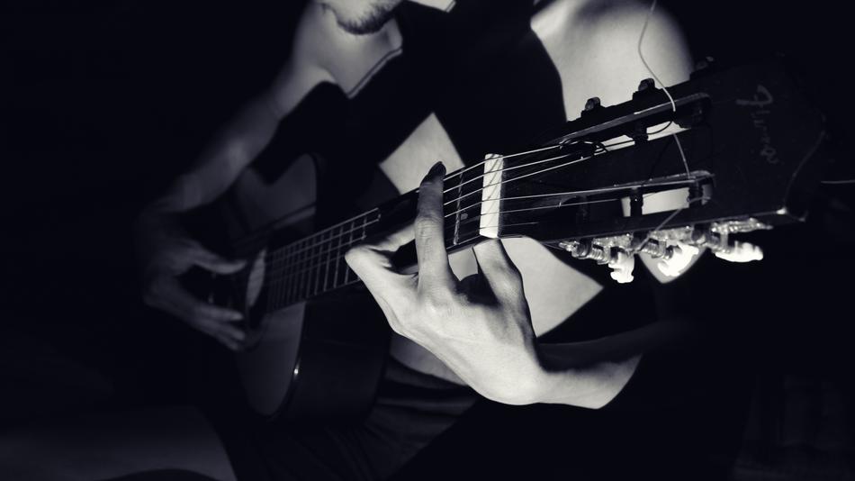 Choir Musician Guitar blaxr and white
