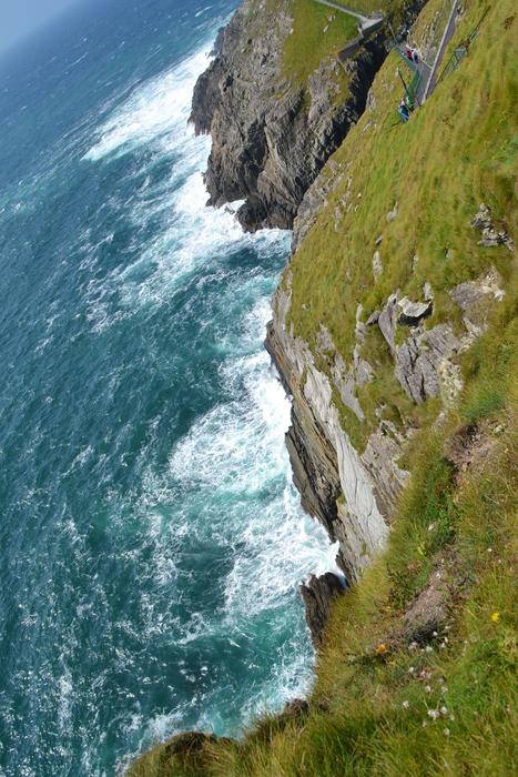 waves rocks green white view