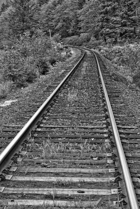 Railway Line Perspective Train