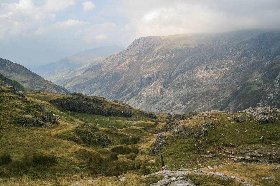 Grass field on Mountains Landscape