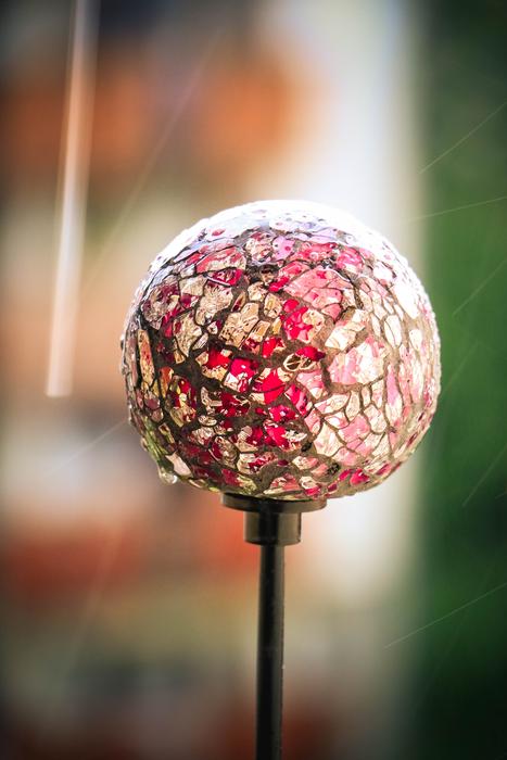 Raindrops on glass ball