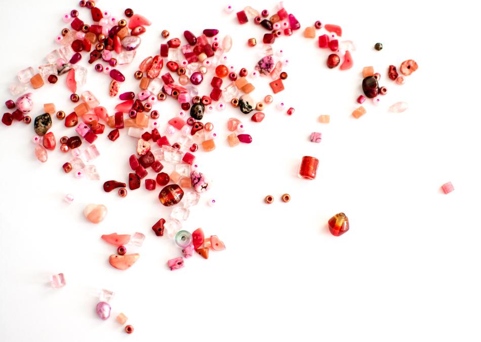 fine glass Beads at White Background