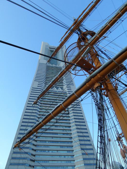 a tall building near the transmission lines