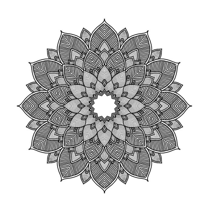 mandala geometric whirl white drawing