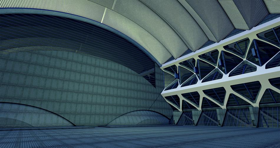 inside of blue amazing hall stadium