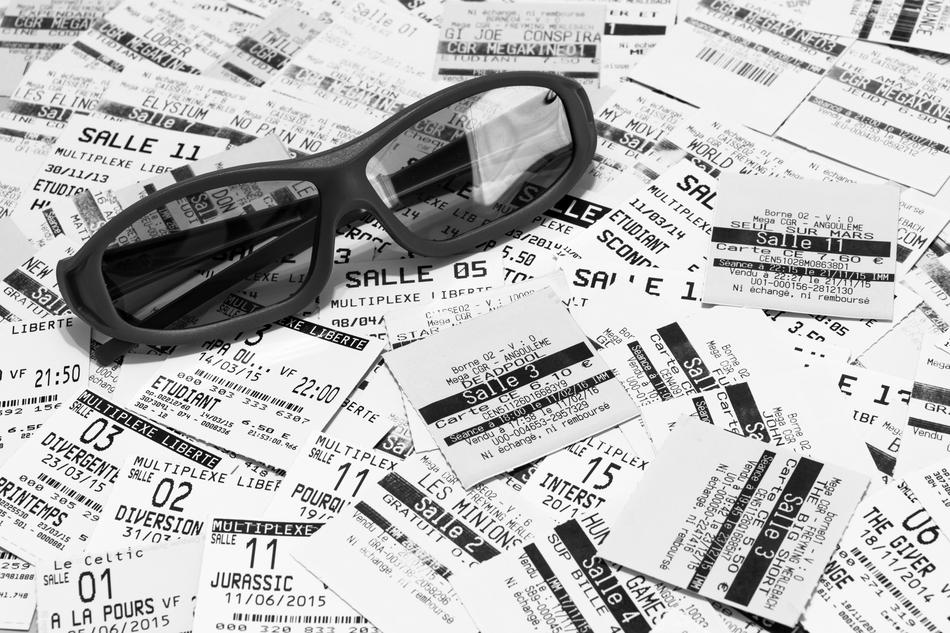 Tickets Cinemas and eyeglasses