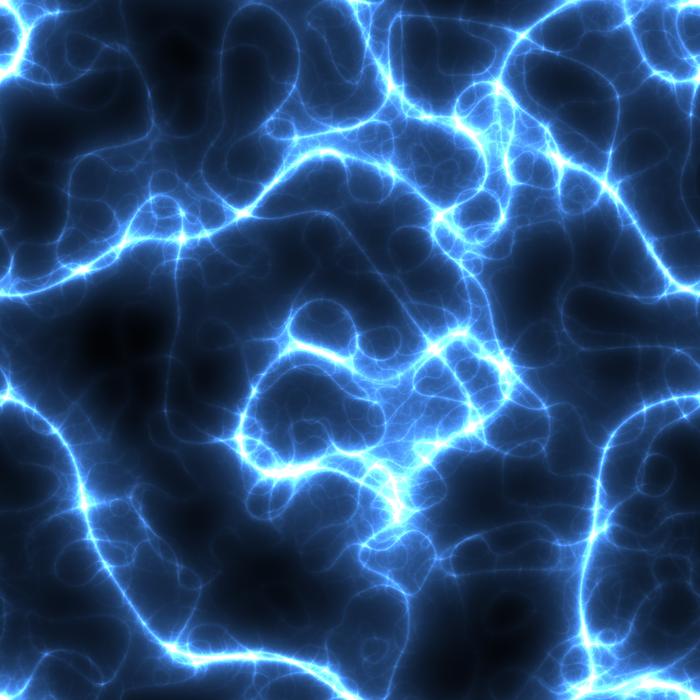 Beautiful, blue, gradient electricity with the heart shape