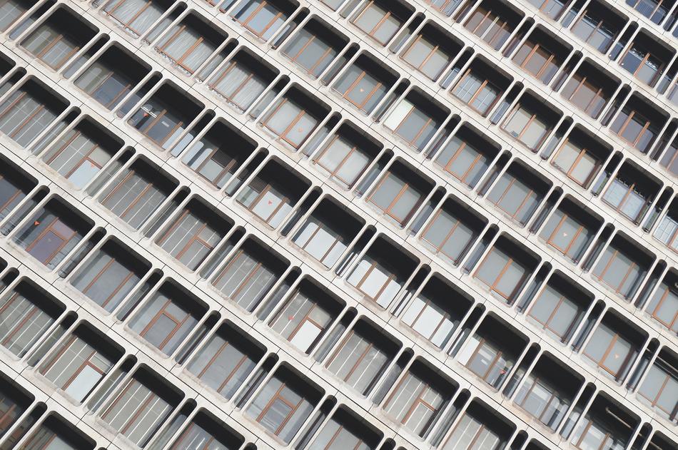 Shiny building with the windows in light