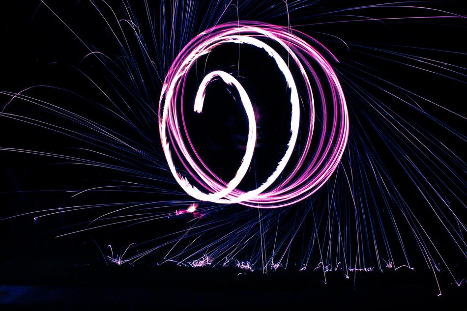 Bright purple Light at Night Time