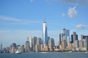 Skyline of New York city at sunny summer day, usa, manhattan