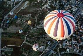 soaring hot air balloons