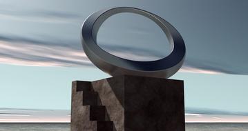 modern monument in the form of a ring