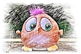 red birdie as a drawing
