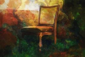 still life chair seat painting drawing