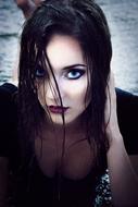 portrait of a girl with wet hair