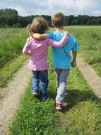 Children Friendship walking