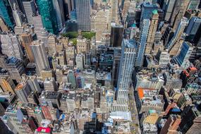 Beautiful cityscape with the colorful buildings and skyscrapers