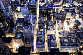 panoramic view of modern cityscape at night