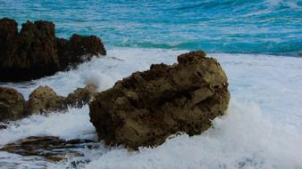 sea Wave Smashing on Rocky Coast