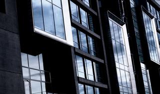 amazing Glass windows on a building wall