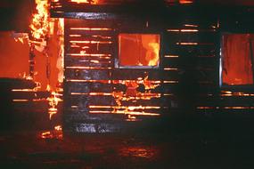 burning house in flame